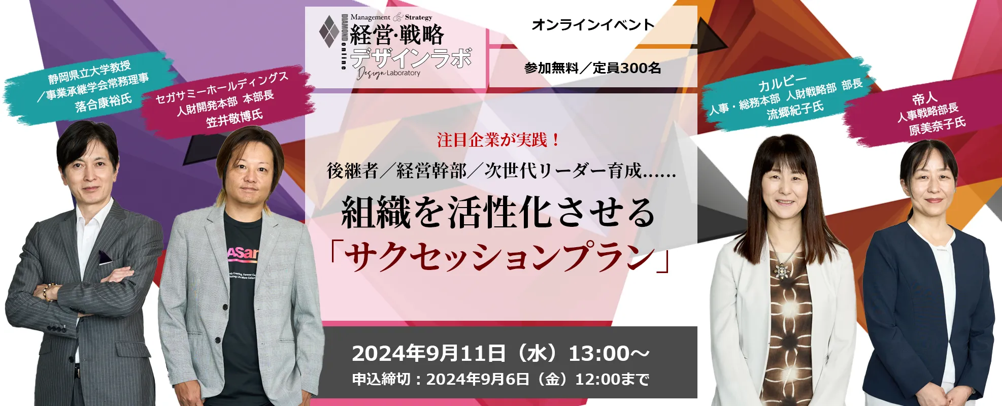 後継者／経営幹部／次世代リーダー育成...... 組織を活性化させる「サクセッションプラン」